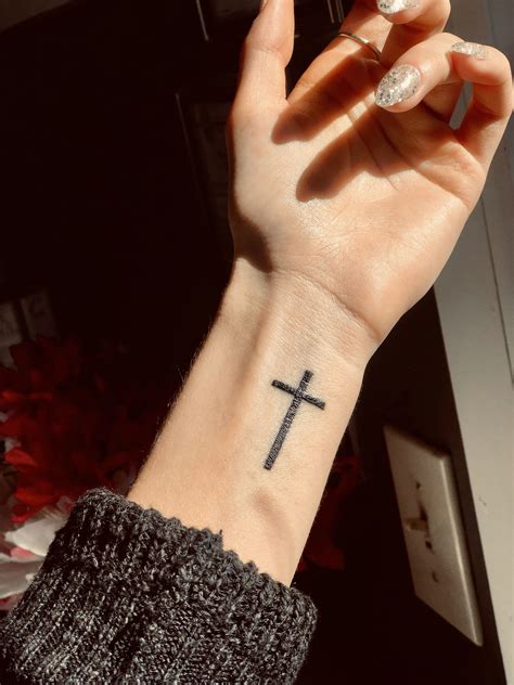 tattoo cross wrist|More.